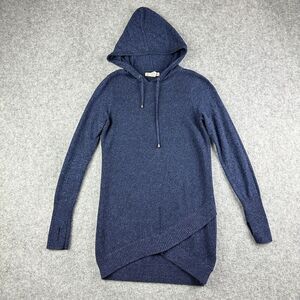 Akini Anthropologie Knit Hoodie Sweater Womens S Blue Yoga Gym Coastal Tunic